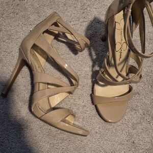 Jessica Simpson Nude Strappy Heels